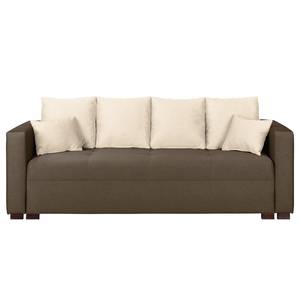 Schlafsofa Bela Cruz Strukturstoff Espresso / Warmes Beige