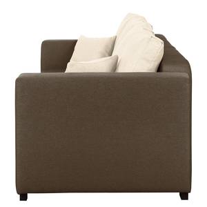 Schlafsofa Bela Cruz Strukturstoff Espresso / Warmes Beige