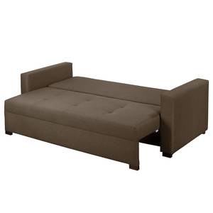 Schlafsofa Bela Cruz Strukturstoff Espresso / Warmes Beige