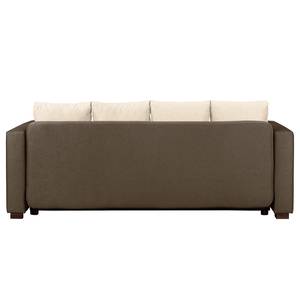 Schlafsofa Bela Cruz Strukturstoff Espresso / Warmes Beige