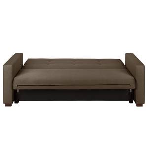 Schlafsofa Bela Cruz Strukturstoff Espresso / Warmes Beige