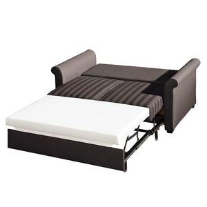Divano letto Bernadett Tessuto Marrone scuro Superficie del letto: 130 x 210 cm - Larghezza: 168 cm