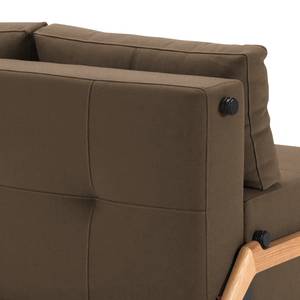 Schlafsofa Cubed Stoff Coastal: Slate Brown - Breite: 148 cm - Eiche Hell