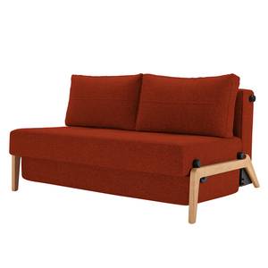 Schlafsofa Cubed Stoff Mixed Dance: Burned Orange - Breite: 148 cm - Eiche Hell