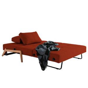 Schlafsofa Cubed Stoff Mixed Dance: Burned Orange - Breite: 148 cm - Eiche Hell