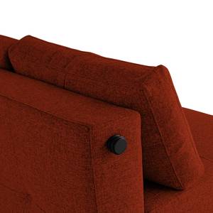 Canapé convertible Cubed Tissu - Tissu Mixed Dance : Burned Orange - Largeur : 148 cm - Chêne clair