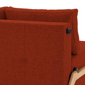 Schlafsofa Cubed Stoff Mixed Dance: Burned Orange - Breite: 148 cm - Eiche Hell