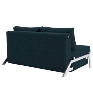 Canapé convertible Cubed Tissu - Tissu Mixed Dance : Blue - Largeur : 148 cm - Chrome brillant