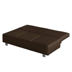 Canapé convertible Dayly Cuir véritable - Marron foncé