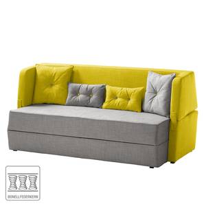 Canapé convertible Divri Tissu - Gris clair / Citron