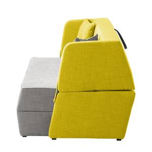 Canapé convertible Divri Tissu - Gris clair / Citron