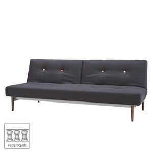 Canapé convertible Fiftynine II Tissu - Anthracite - Marron - Orme