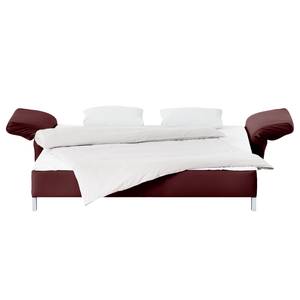 Schlafsofa Florenz Echtleder Bordeaux - Breite: 200 cm