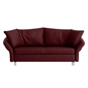 Divano letto Firenze Vera pelle - Bordeaux - Larghezza: 200 cm