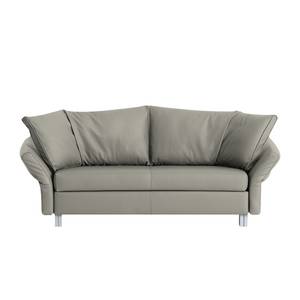 Divano letto Firenze Vera pelle - Grigio - Larghezza: 200 cm