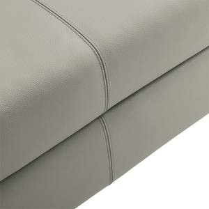 Canapé convertible Florenz Cuir véritable - Gris - Largeur : 200 cm