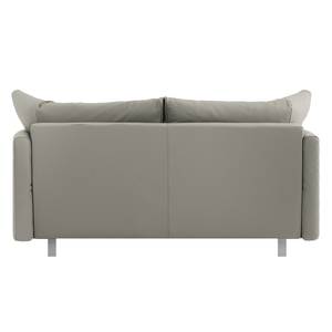 Canapé convertible Florenz Cuir véritable - Gris - Largeur : 200 cm