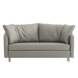 Divano letto Firenze Vera pelle - Grigio - Larghezza: 200 cm