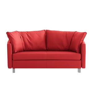 Schlafsofa Florenz Echtleder Rot - Breite: 200 cm