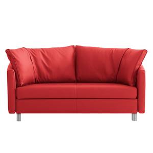 Slaapbank Florenz echt leer - Rood - Breedte: 200 cm