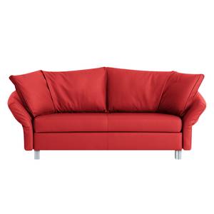 Canapé convertible Florenz Cuir véritable - Rouge - Largeur : 200 cm