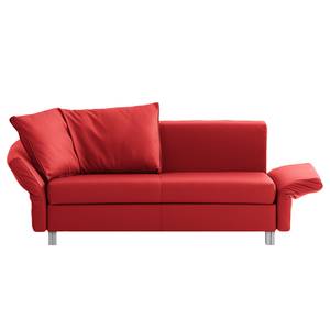 Slaapbank Florenz echt leer - Rood - Breedte: 200 cm