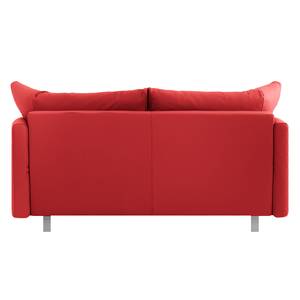 Slaapbank Florenz echt leer - Rood - Breedte: 200 cm