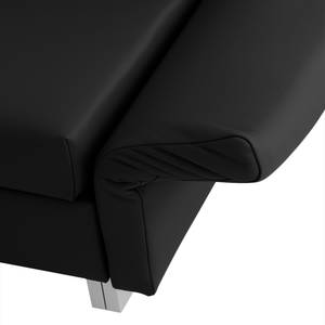 Canapé convertible Florenz Cuir véritable - Noir - Largeur : 200 cm