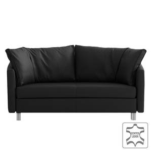 Canapé convertible Florenz Cuir véritable - Noir - Largeur : 200 cm