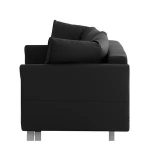 Canapé convertible Florenz Cuir véritable - Noir - Largeur : 200 cm