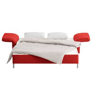 Canapé convertible Florenz Tissu - Rouge - Largeur : 156 cm