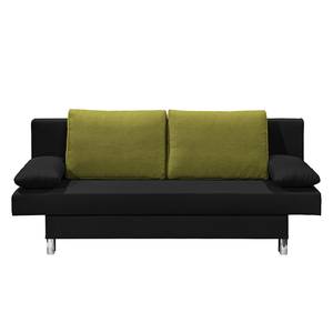 Schlafsofa Homely Webstoff Schwarz / Pistaziengrün