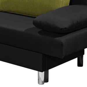 Schlafsofa Homely Webstoff Schwarz / Pistaziengrün