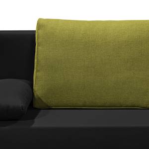 Schlafsofa Homely Webstoff Schwarz / Pistaziengrün