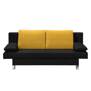 Schlafsofa Homely Webstoff Schwarz / Gelb