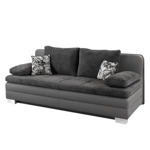 Canapé convertible Gibb Imitation cuir / Microfibre - Gris / Anthracite