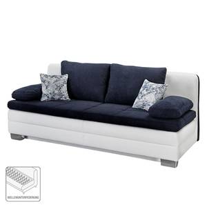 Schlafsofa Gibb Kunstleder / Microfaser Weiß / Blau