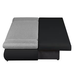 Canapé convertible Girard I Imitation cuir / Tissu - Noir / Gris