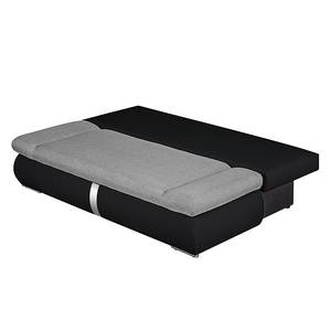 Canapé convertible Girard I Imitation cuir / Tissu - Noir / Gris