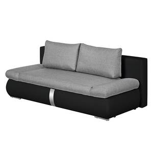 Canapé convertible Girard I Imitation cuir / Tissu - Noir / Gris