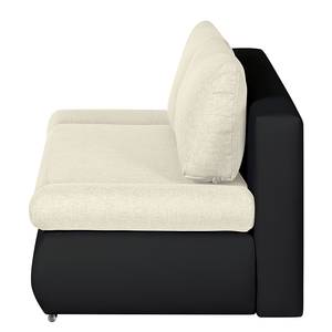 Canapé convertible Girard II Avec bande chromée Cuir synthétique / Tissu - Noir / Beige