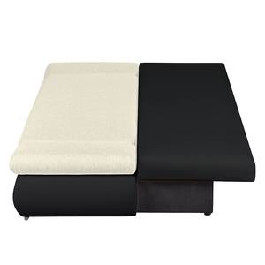 Canapé convertible Girard II Avec bande chromée Cuir synthétique / Tissu - Noir / Beige