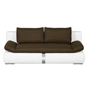 Schlafsofa Girard II Kunstleder / Webstoff - Weiß / Braun