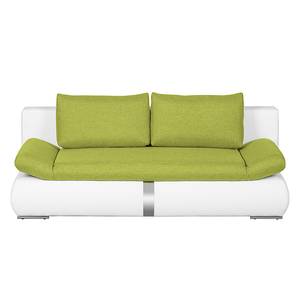 Schlafsofa Girard II Kunstleder / Webstoff - Weiß / Grün