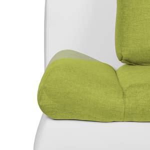 Canapé convertible Girard II Avec bande chromée Cuir synthétique / Tissu - Blanc / Vert