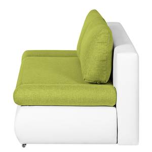 Canapé convertible Girard II Avec bande chromée Cuir synthétique / Tissu - Blanc / Vert