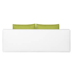 Canapé convertible Girard II Avec bande chromée Cuir synthétique / Tissu - Blanc / Vert