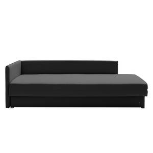 Schlafsofa Guest Webstoff Anthrazit - Armlehne davorstehend links - 2 Kissen