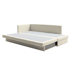 Divano letto in tessuto Guest Tessuto - Beige chiaro - Braccioli preimpostati a sinistra - 4 cuscini