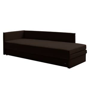 Schlafsofa Guest Webstoff Braun - Armlehne davorstehend links - 2 Kissen